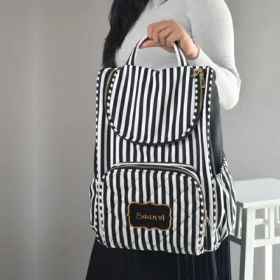 Mono Stripe Diaper Backpack