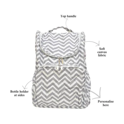 Silver Zig Diaper Backpack