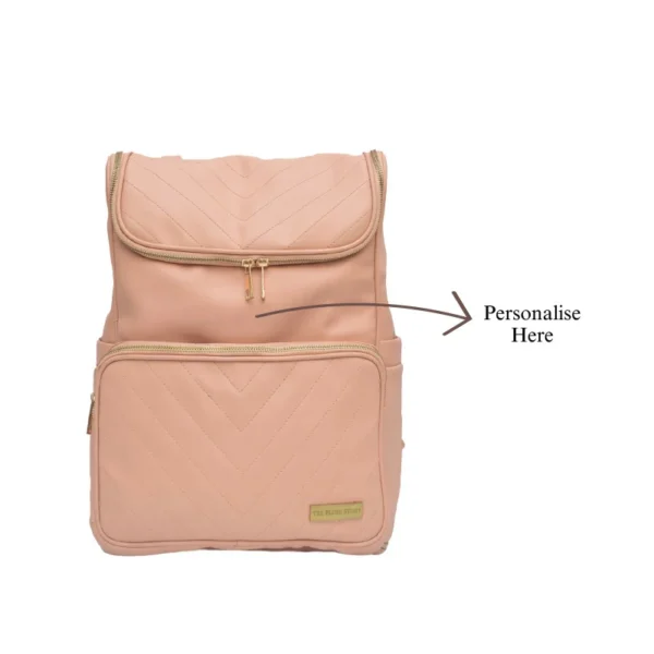 Peach Plush Vegan Diaper Backpack - Image 3