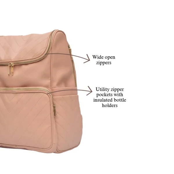 Peach Plush Vegan Diaper Backpack - Image 5