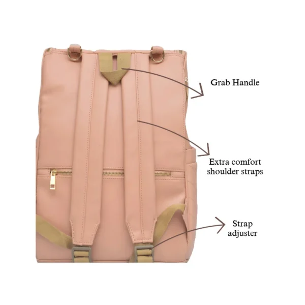 Peach Plush Vegan Diaper Backpack - Image 6