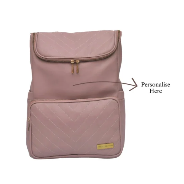 Pink Plush Vegan Diaper Backpack - Image 3