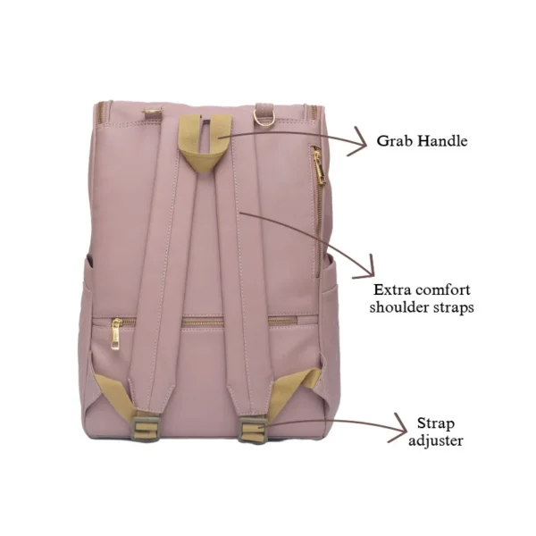 Pink Plush Vegan Diaper Backpack - Image 6