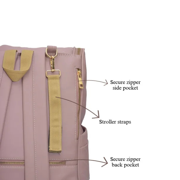 Pink Plush Vegan Diaper Backpack - Image 7