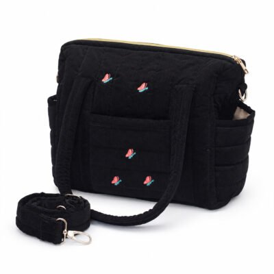 Black Flutter Mommy Bag