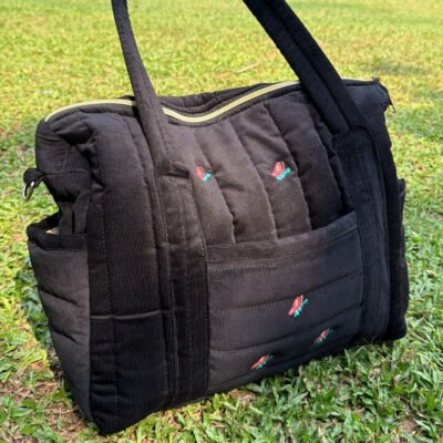 Black Flutter Mommy Bag