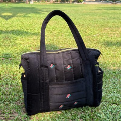 Black Flutter Mommy Bag