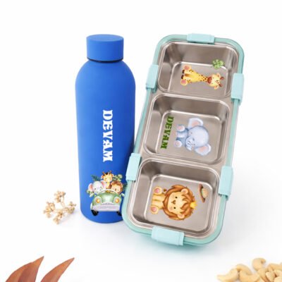 Animals Bottle Tiffin Combo