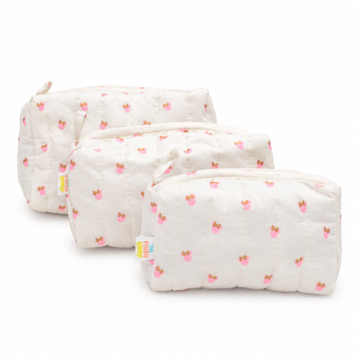 Snow Bloom Cotton Pouch Set -3pcs