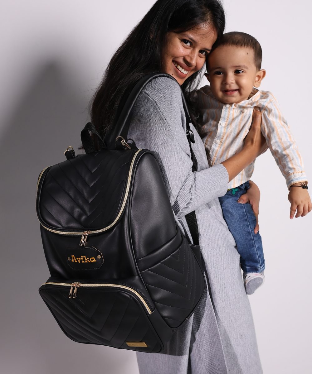 Black vegan backpack