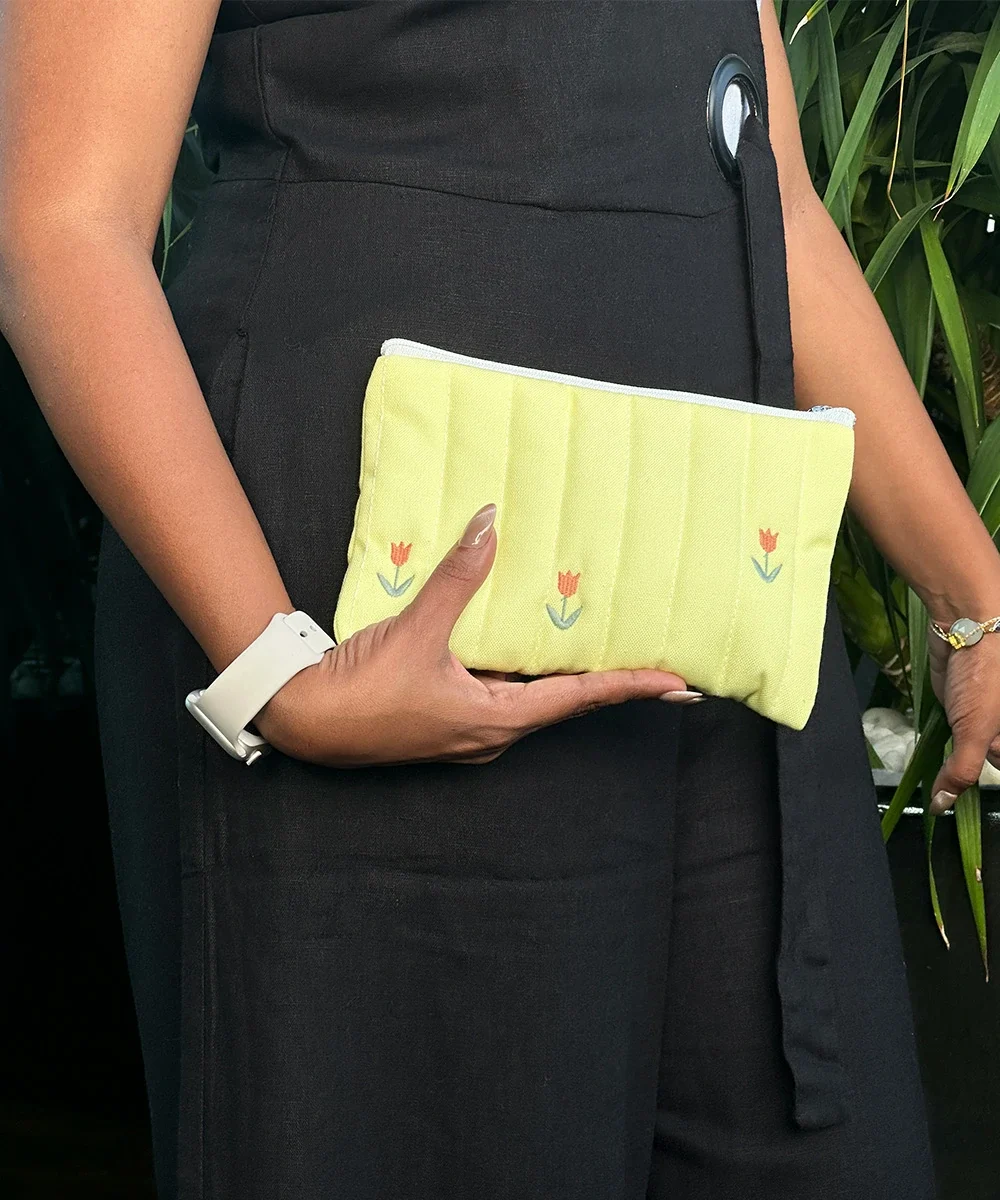 Yellow Tulip Pouch